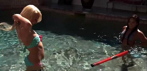  Carmen Callaway and Morgan Lee lick and fuck by the pool